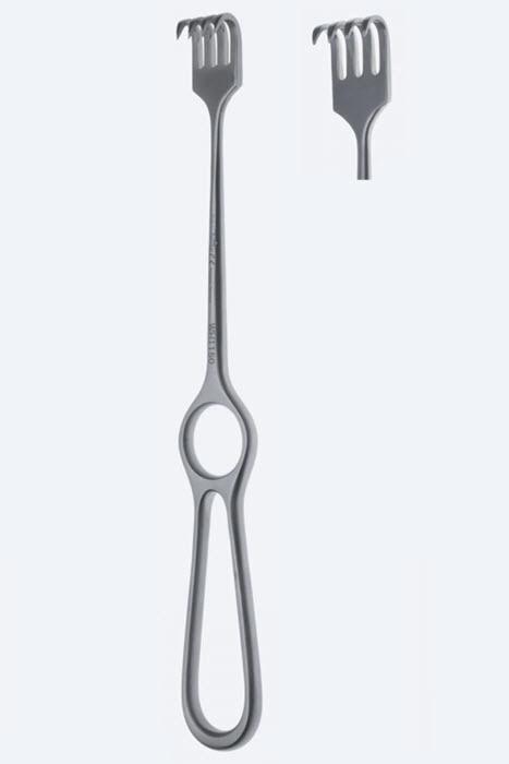 Ретрактори (ранорозширювачі) Volkmann, фіг. 12, напівгострокінцеві, розмір леза 9 x 19 мм, загальна довжина 220 мм. Бренд - Asanus Medizintechnik Gmb, Німеччина